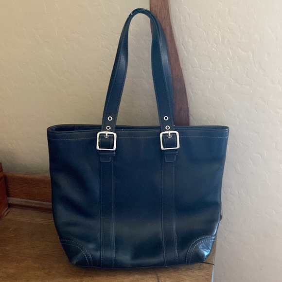 Coach Hampton F10194 vintage black leather shoulder bag - Picture 3 of 13